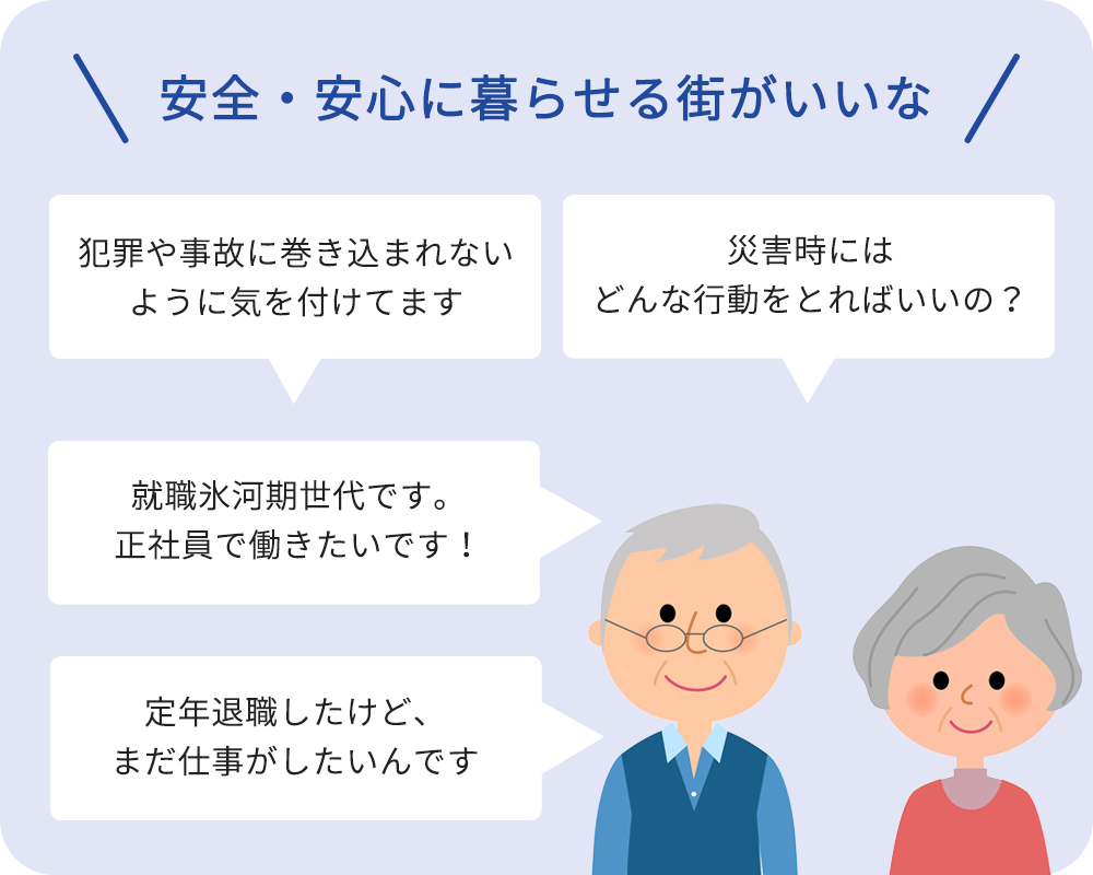 安全・安心に暮らせる街がいいな